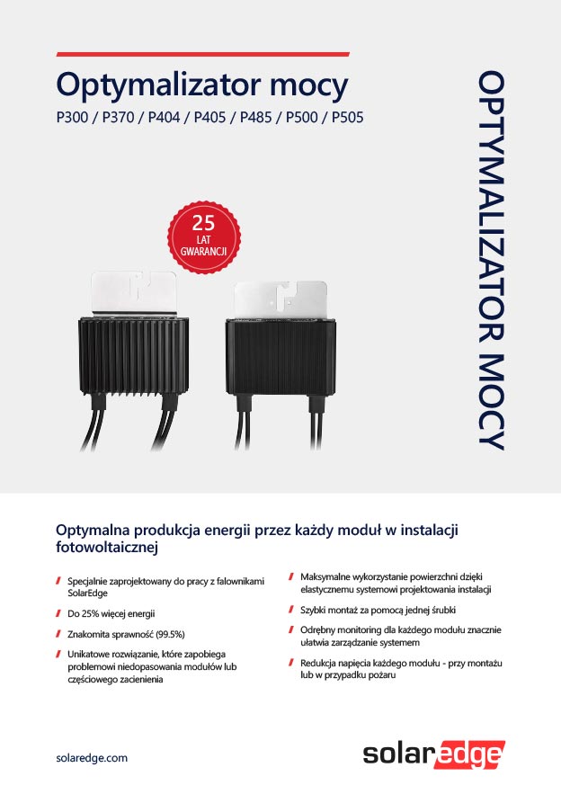 Ferro Wings - Karta katalogowa optymalizatora mocy SolarEdge P300 - P505